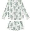 Women Desmond & Dempsey Archive | Signature Pyjama Set White/Green