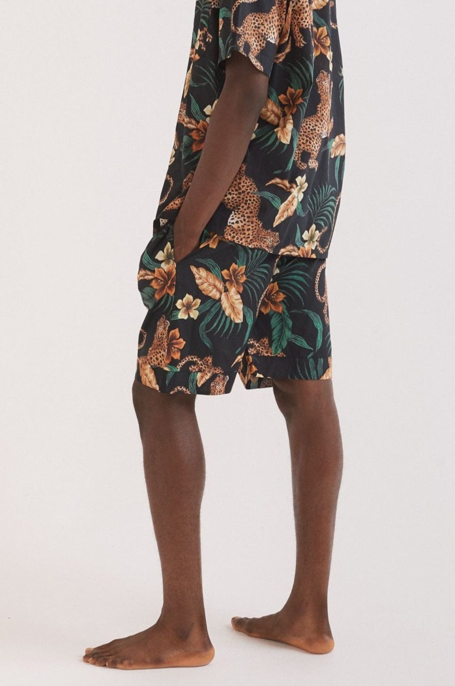 Men Desmond & Dempsey Pyjama Tops | Men'S Pyjama Shorts Black/Yellow