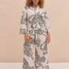 Women Desmond & Dempsey Pyjama Sets | Boxy Shirt And Wide Leg Trouser Set