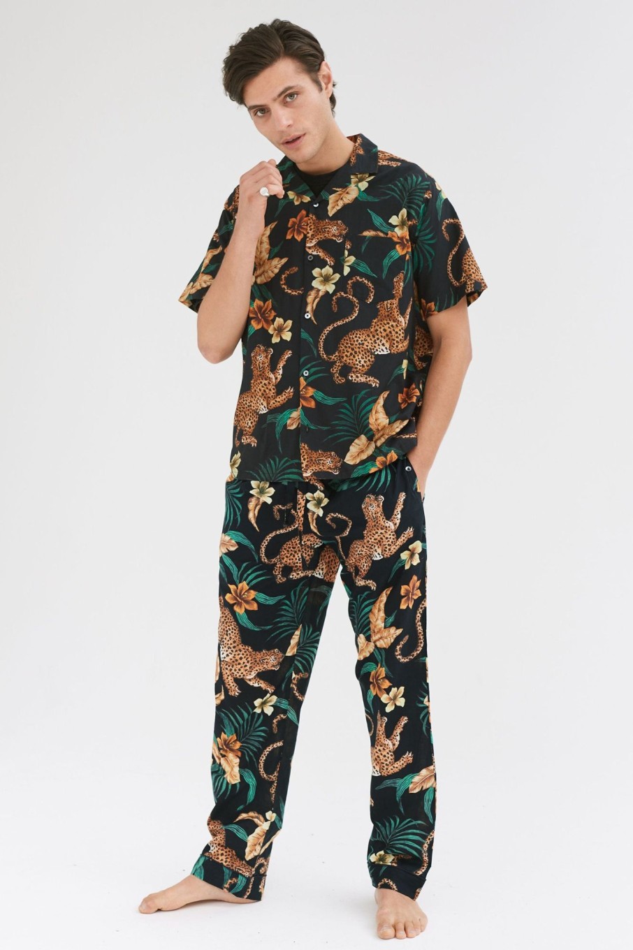 Men Desmond & Dempsey Pyjama Sets | Men'S Cuban Long Pyjama Set