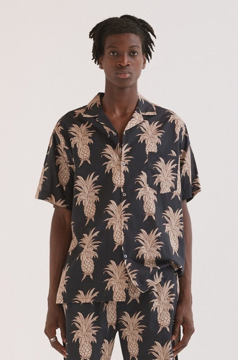 Men Desmond & Dempsey Pyjama Tops | Men'S Cuban Pyjama Shirt